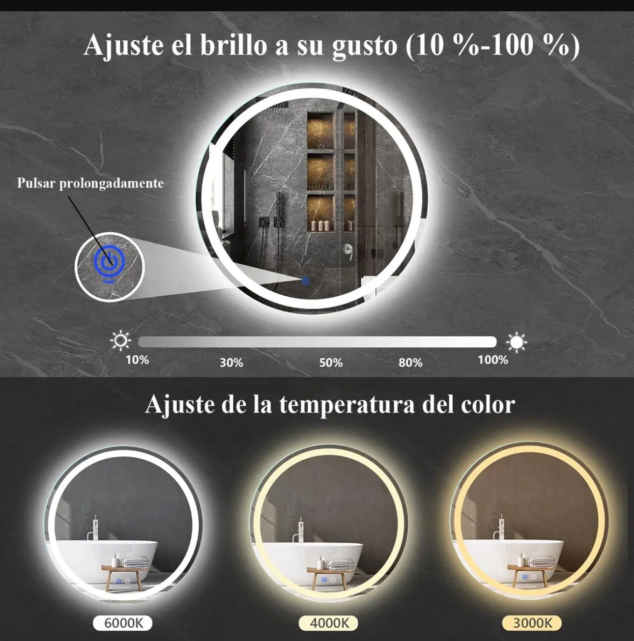 Espejo led 60 cm