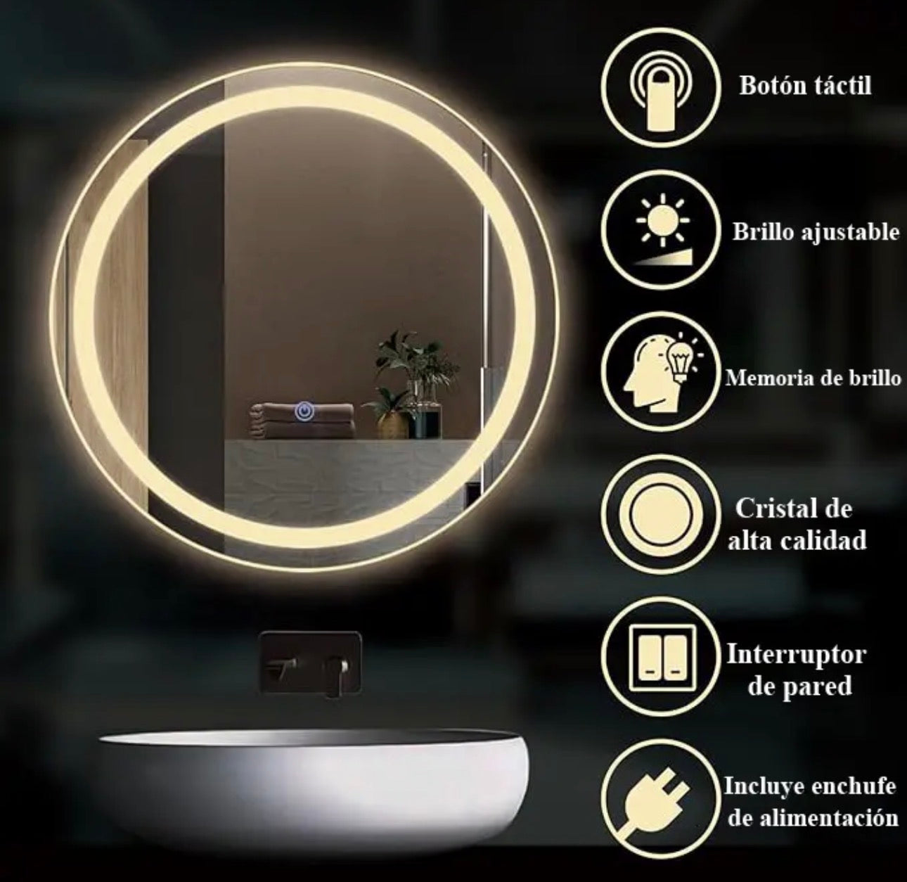 Espejo led 60 cm