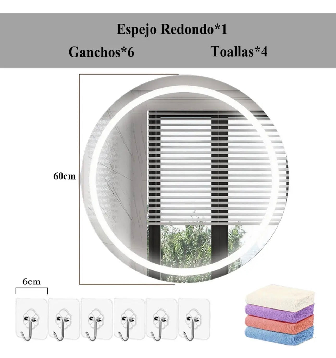 Espejo led 60 cm